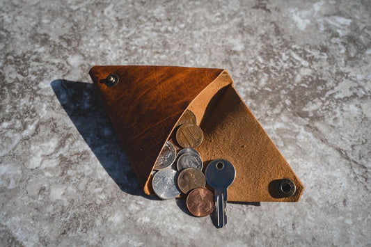 Sinkhole Leather Origami Coin Pouch