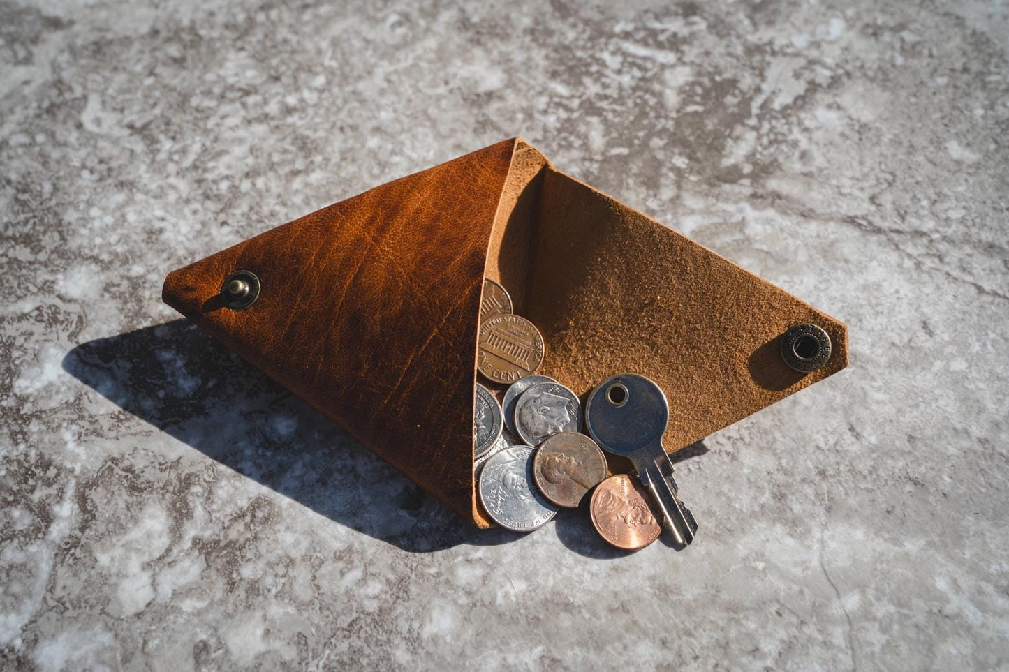 Sinkhole Leather Origami Coin Pouch