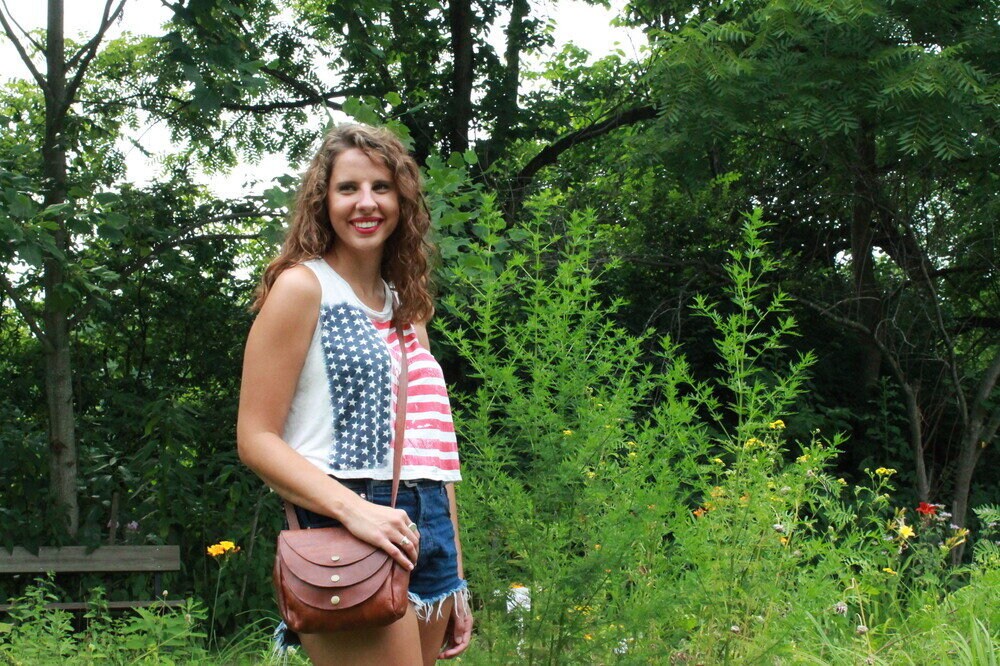 3 Moon Brown Leather Cross Body Purse